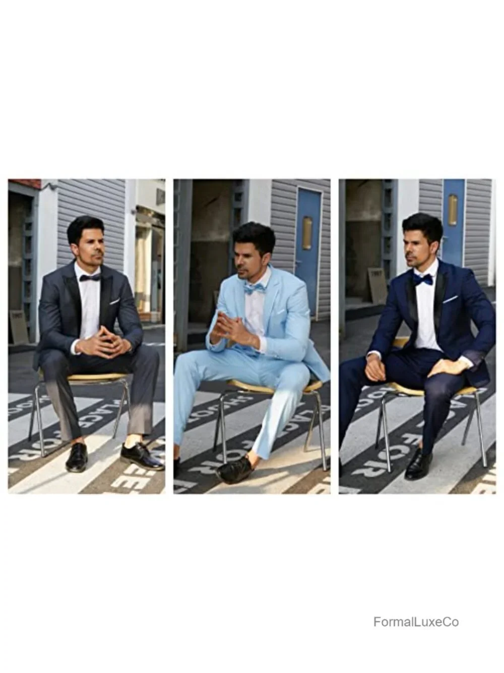 Men's 2-Piece Slim Fit Tuxedo Suit Set Notch Lapel Formal Wedding Party